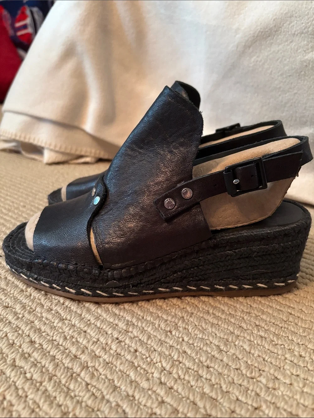 rag & bone Leather Espadrille Wedges